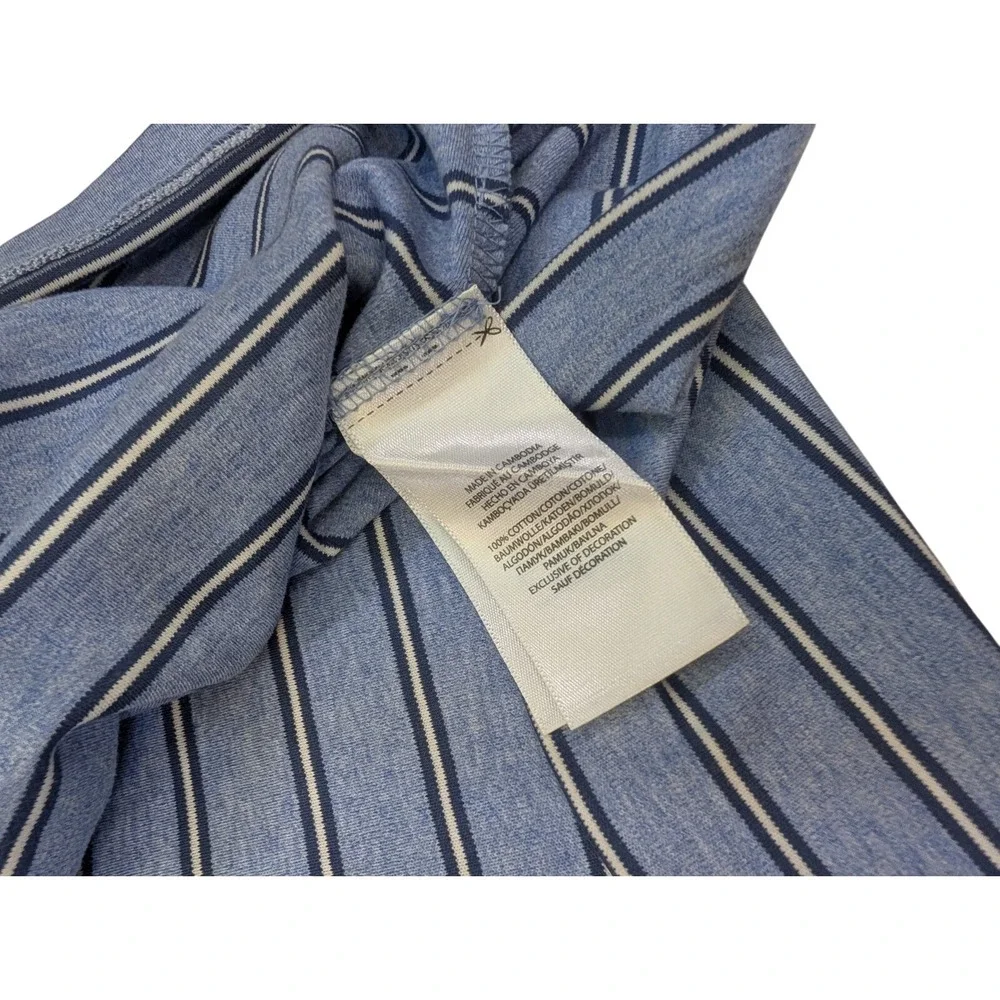 Polo Ralph Lauren‎ Custom Slim Fit Blue White Striped Polo Shirt Mens XL